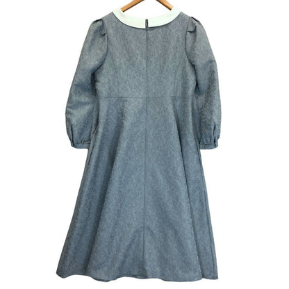 新品同様◆ジョリーミニョン ワンピース 長袖 ロング ポリエステル ブルー サイズ40 jolie mignon 【AFB13】