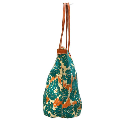 フェンディ キャンバス 花柄 ハンドバッグ ブルー FENDI【AFE4】