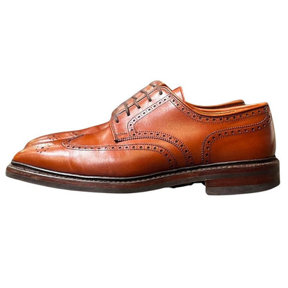 クロケット&ジョーンズ レザーシューズ EXMOOR ウイングチップ カーフ ブラウン メンズ サイズUK6.5E CROCKETT&JONES ビジネスシューズ 約25.0cm【LA】【中古】