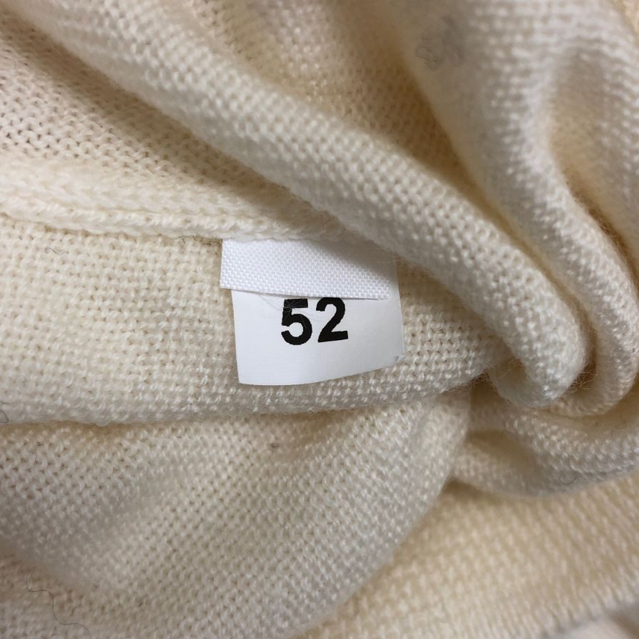 美品◆グランサッソ ニット  モックネック ラナウール メンズ ホワイト サイズ52 Gran Sasso 【AFB13】