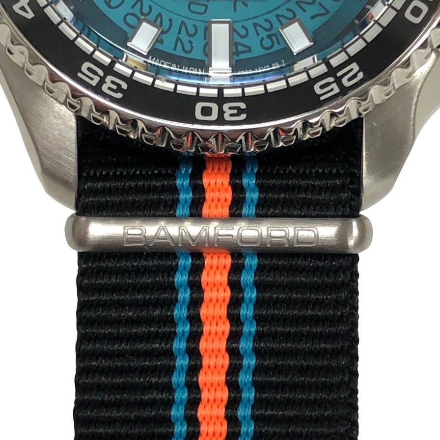 セイコー バンフォード コラボ 腕時計 自動巻 5スポーツ SBSA315 シルバー 青文字盤 SEIKO BAMFORD【AFI5】