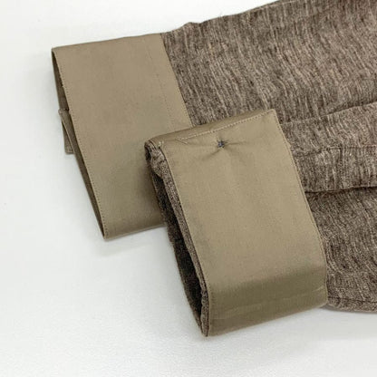 新品同様◆アルマーニコレッツォーニ 長袖 シャツ 異素材 ビスコース×ウール メンズ サイズXL ブラウン ARMANICOLLEZIONI 【AFB12】