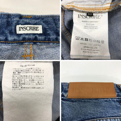 アンスクリア デニムパンツ フレア インディゴ ユニセックス サイズ32 INSCRIRE 【AFB11】