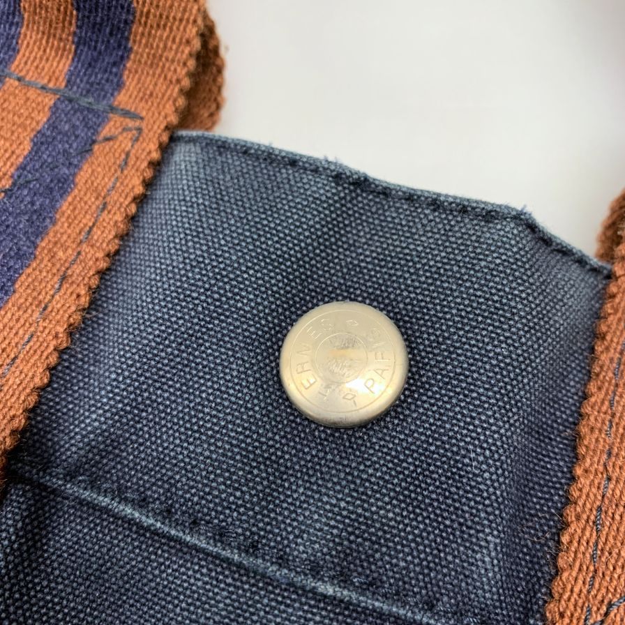 エルメス ハンドバッグ フールトゥー PM キャンバス ハンドバッグ レディース ネイビー HERMES【AFE6】