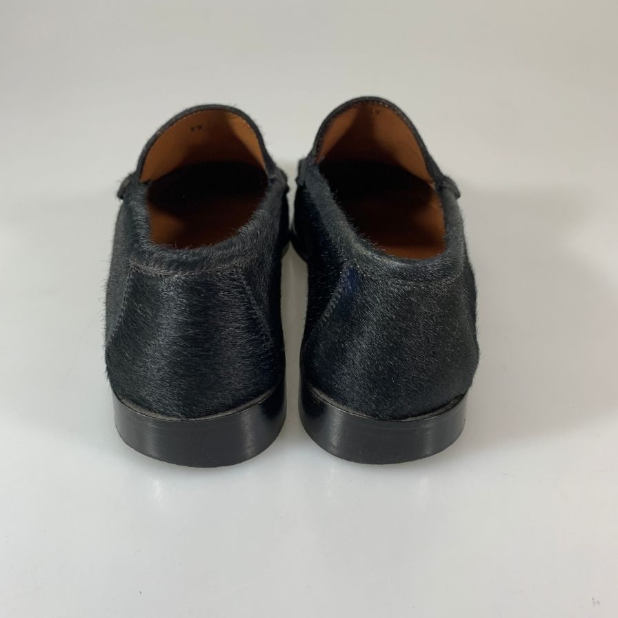 イルモカシーノ コインローファー ハラコ メンズ ブラック サイズ39 IL Mocassino 約25.0cm【YB2】