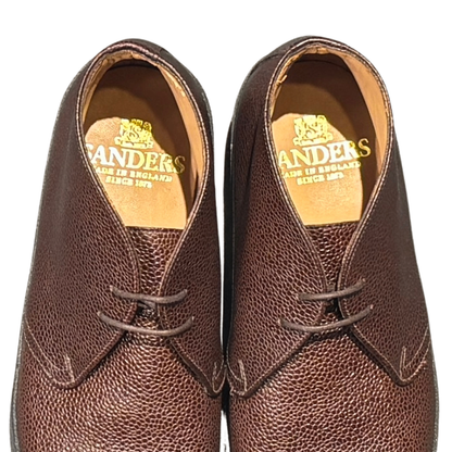 サンダース チャッカブーツ 9877WG ブリットチャッカ グレインレザー  クレープソール ブラウン メンズ サイズ6.5 SANDERS Brti Chukka ブーツ 約25.0cm【LA】【中古】