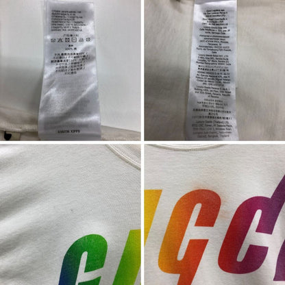 中古◆グッチ 半袖Tシャツ マルチカラーロゴ ホワイト メンズ サイズS 616036 GUCCI 【AFB9】