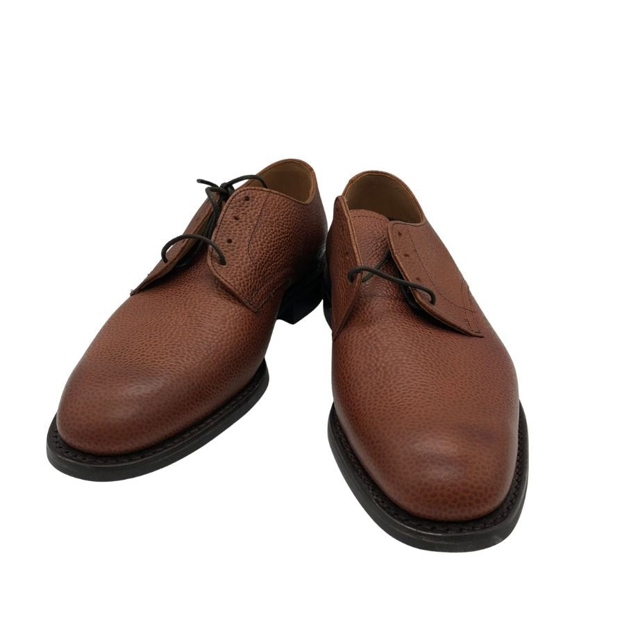 ヘンリー マクスウェル レザーシューズ グレインレザー プレーントゥ ブラウン メンズ サイズUK60F Henry Maxwell 約24.5cm【AFD14】