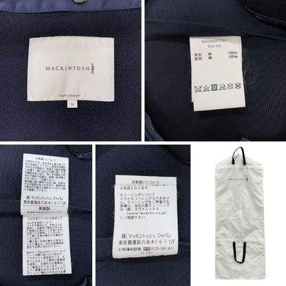 マッキントッシュ ステンカラーコート ダンケルド ゴム引き コットン サイズ36 メンズ ブラック MACKINTOSH【LA】