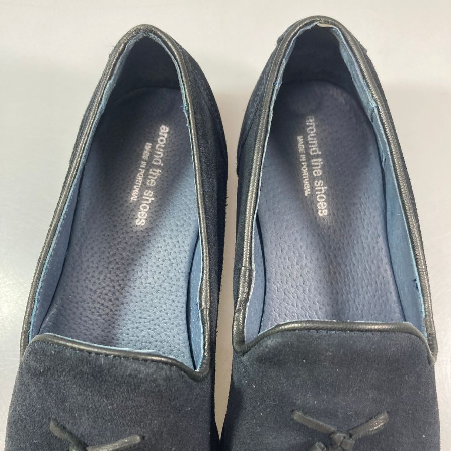 アラウンドザシューズ タッセルローファー ネイビー メンズ サイズ41 aroundo the shose 約26.0cm【AFC32】