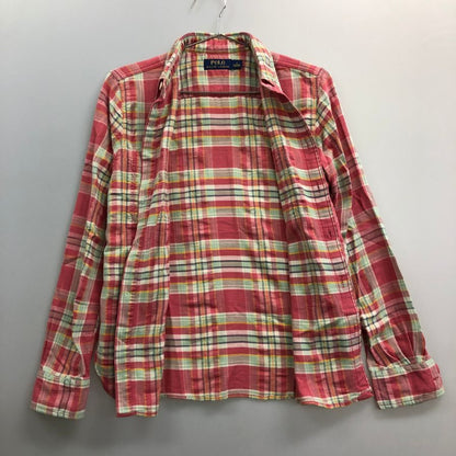 美品◆ポロ ラルフローレン 長袖シャツ チェック ピンク メンズ サイズM POLO RALPH LAUREN 【AFB6】