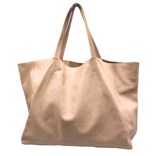 セリーヌ ホリゾンタルカバ レザー トートバッグ ピンク レディース フィービー期 CELINE horizontal cabas【AFE8】