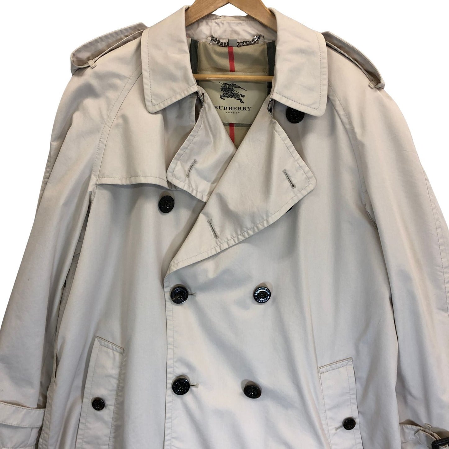 極美品◆バーバリー トレンチコート コットン ナイロン アイボリー サイズEUR52 BURBERRY 【AFA16】