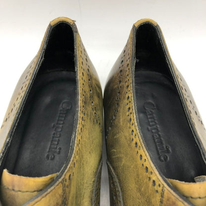 カンパニーレ レザーシューズ ウイングチップ フルブローグ グリーン サイズ6.5 Campanile 約25.0cm【PTM3】