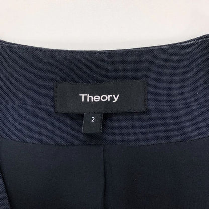 中古◆セオリー ロングジレ ダブルグレー ネイビー サイズ2 レディース theory 【AFB8】