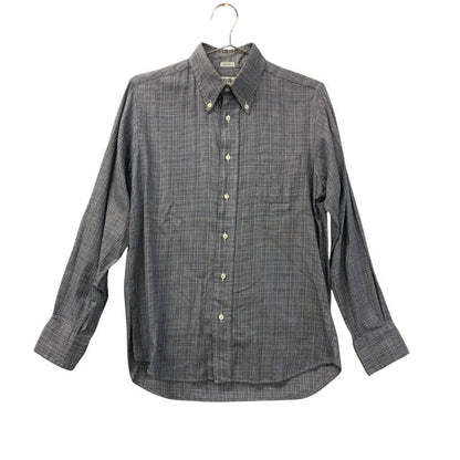美品◆インディビジュアライズドシャツ 長袖シャツ ボタンダウン チェック グレー メンズ サイズ15-32 INDIVIDUALIZED SHIRTS 【AFB51】