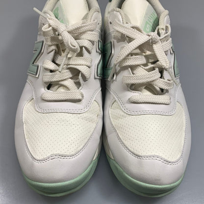 ニューバランス ゴルフシューズ ローカット 574 v3 SL スパイクレス レザー ホワイト グリーン レディース サイズ24cm New Balance【AFC42】【中古】