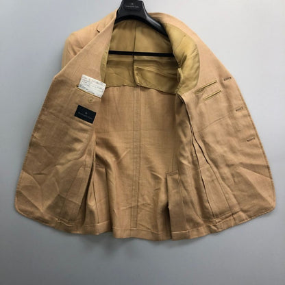 新品同様◆エルメネジルド ゼニア 3B テーラードジャケット サイドベンツ ベージュ系 メンズ サイズ48 Ermenegildo Zegna 【AFA18】