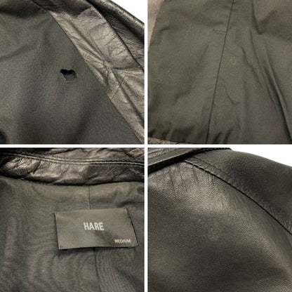 中古◆ハレ レザー ジャケット ライダース ラムレザー メンズ ブラック サイズ M HARE 【AFG1】