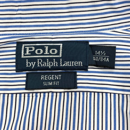 美品◆ポロ ラルフローレン 長袖シャツ 胸刺繍 ストライプ メンズ サイズ14 1/2 POLO RALPH LAUREN 【AFB17】