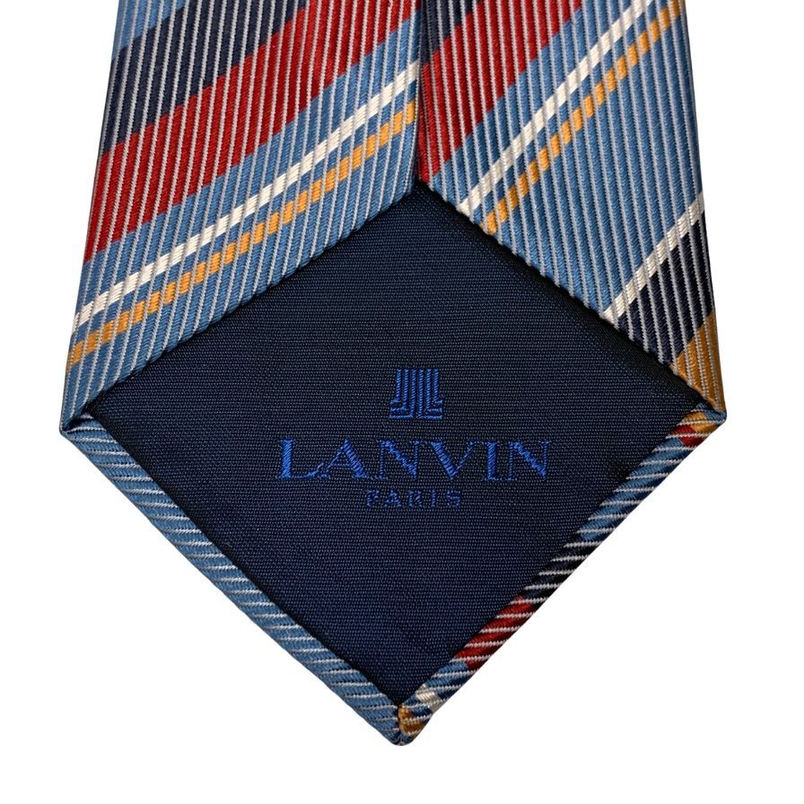 ランバン ストライプ柄 ネクタイ ブルー メンズ 総柄 LANVIN
