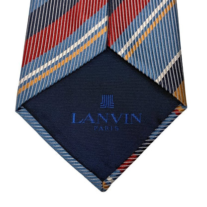 ランバン ストライプ柄 ネクタイ ブルー メンズ 総柄 LANVIN【AFI11】