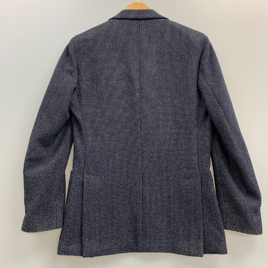 美品◆ラルディーニ ジャケット 3-B シングル ニット調 メンズ ネイビー系 サイズ 42 LARDINI 【AFA16】