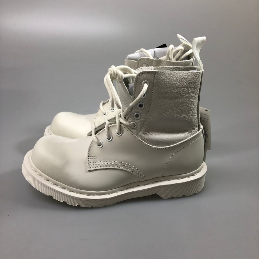 MM6×ドクターマーチン 1460 8ホールブーツ ホワイト サイズ25㎝ Maison Margiela Dr.martens 約25.0cm【AFD15】