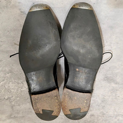クロケット＆ジョーンズ セミブローグ ティエリー THIERRY Vフロント カーフ ブラック サイズUK6E Crockett&Jones ビジネスシューズ 約24.5cm【LA】【中古】