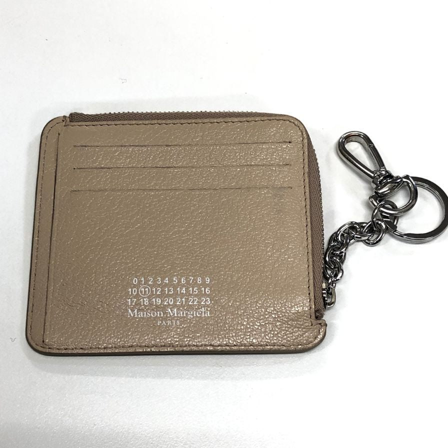 メゾンマルジェラ コンパクトウォレット コインケース 4ステッチ カーフレザー グレージュ ユニセックス Maison Margiela【AFI5】【中古】