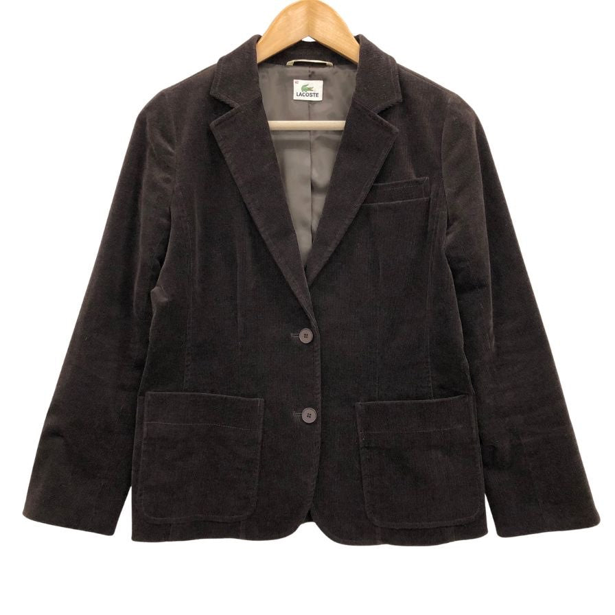 美品◆ラコステ コーディロイ ジャケット レディースサイズ42 ブラウン  LACOSTE 【AFB50】