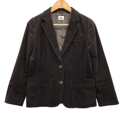 美品◆ラコステ コーディロイ ジャケット レディースサイズ42 ブラウン  LACOSTE 【AFB50】