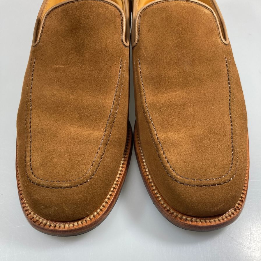 スコッチグレイン スリッポン 0127 スクエアトゥ スエード メンズ ブラウン サイズ25 SCOTCH GREAIN 約25.0cm【AFC53】