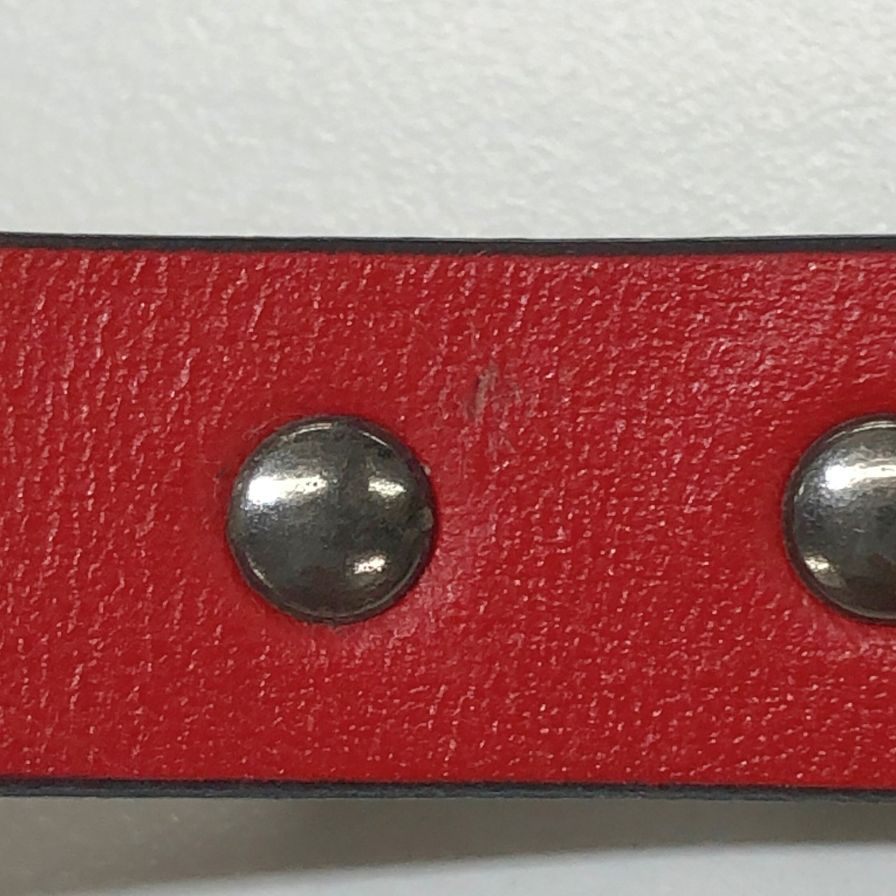 クリスチャンルブタン レザーブレスレット スタッズ ブラウン×レッド レディース Christian Louboutin