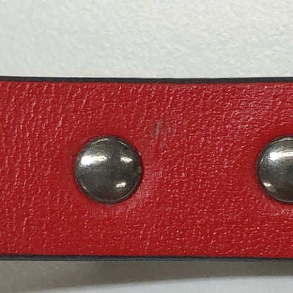 クリスチャンルブタン レザーブレスレット スタッズ ブラウン×レッド レディース Christian Louboutin