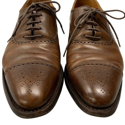 クロケット&ジョーンズ レザーシューズ セミブローグ MALTON ブラウン UK7.5 CROCKETT&JONES 約26.0cm【AFC44】