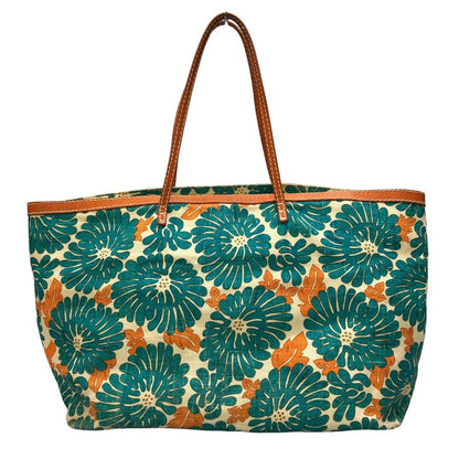 フェンディ キャンバス 花柄 ハンドバッグ ブルー FENDI【AFE4】