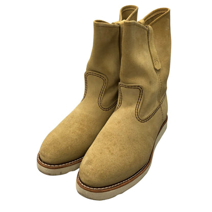 レッドウィング ペコスブーツ スウェード USA製 2025年 8168 ベージュ メンズ サイズUS8.5 RED WING ブーツ 約26.5cm【LA】【中古】