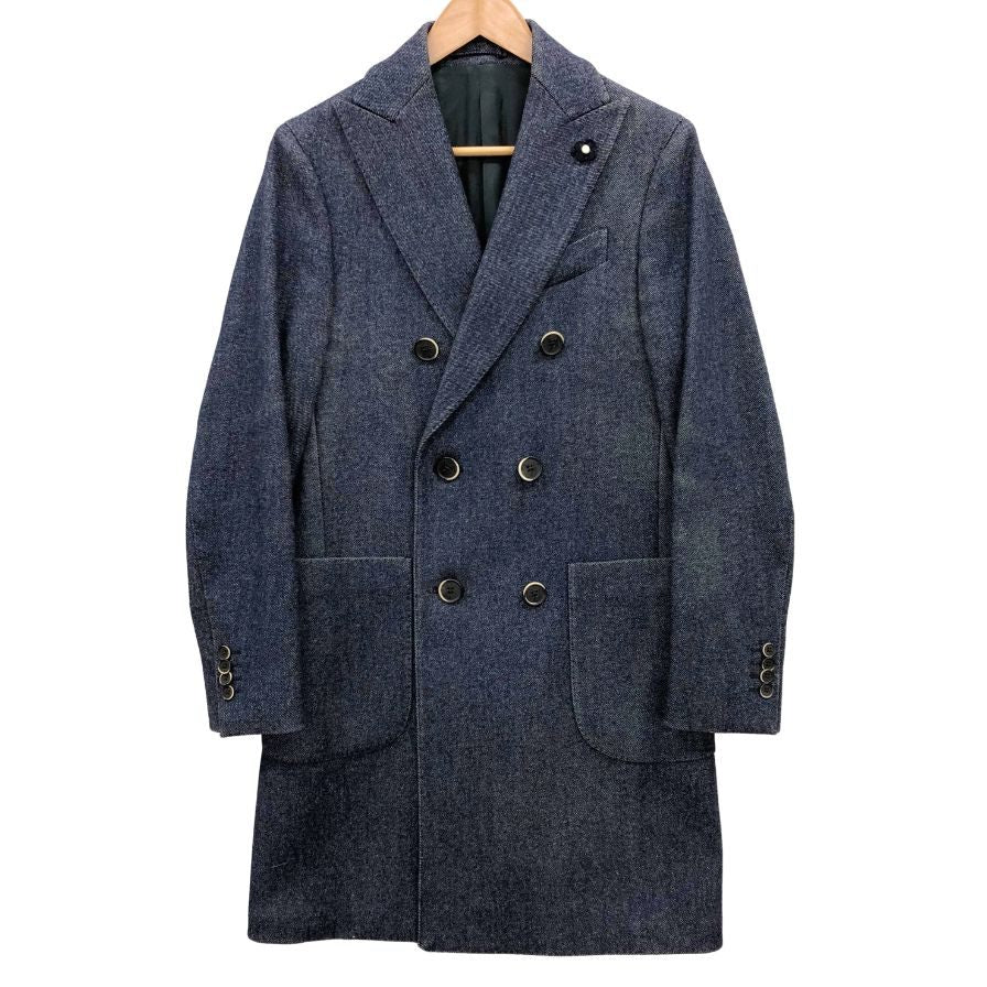 ラルディーニ コート チェスターコート ダブル ウール ブルー サイズ42 メンズ  LARDINI【LA】