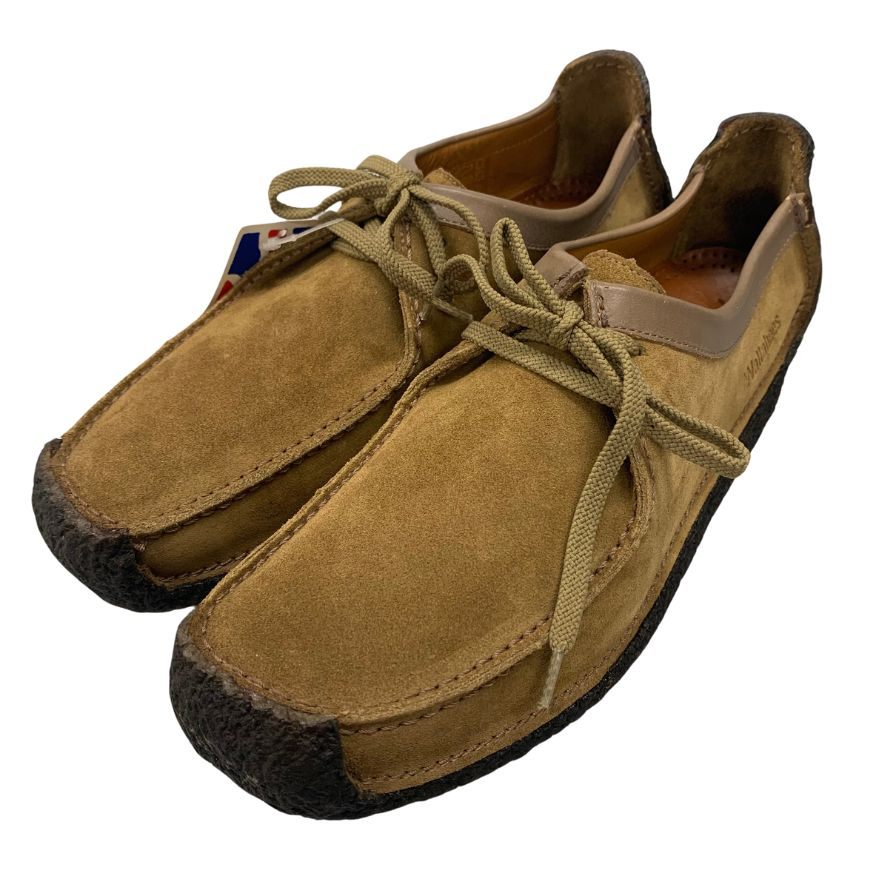 新品同様◆クラークス  レザーシューズ スエード ワラビー ブラウン メンズ サイズ7 Clarks Wallabee【AFC33】