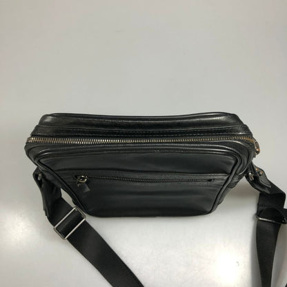 ダンヒル ショルダー バッグ レザー×キャンバス加工 コンビ C0128 メンズ ブラック Dunhill【AFE2】