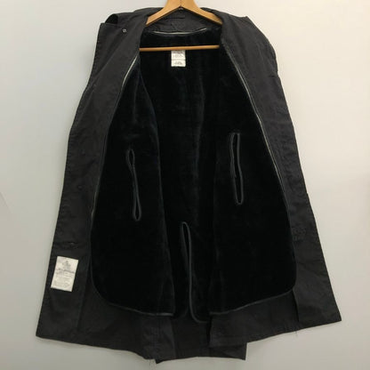 中古◆USED 米軍 U.S. NAVY  ブラック ステンカラーコート ライナー付き サイズ38 【AFA3】