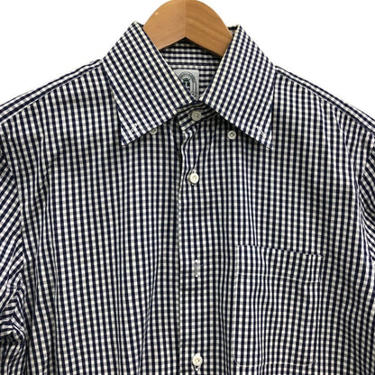 極美品◆スーツカンパニー ギンガムチェックシャツ 長袖 スリムフィット コットン ブルー系 サイズ39/82 THE SUIT COMPANY 【AFB43】