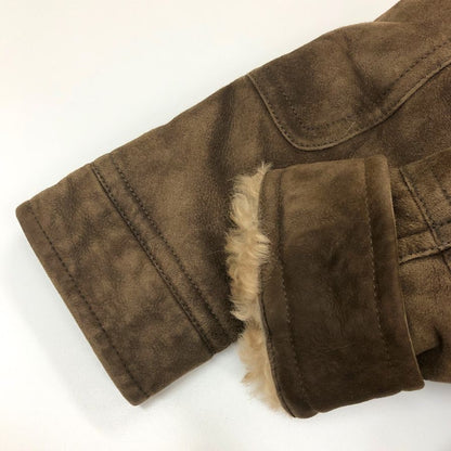 美品◆グッチ ムートンコート 11AW 羊毛皮 スウェード ボア ロング丈 ベージュ メンズ サイズ44 GUCCI 【AFB52】