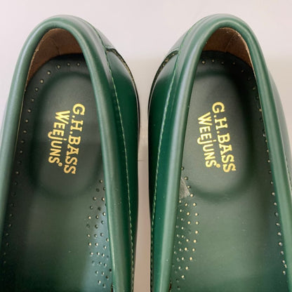 ジーエイチバス ローファー ウィージャンズ サイズ8.5 メンズ グリーン ホワイト G.H.Bass&Co. WEEJUNS LARSON ローファー 約26.5cm【LA】【中古】