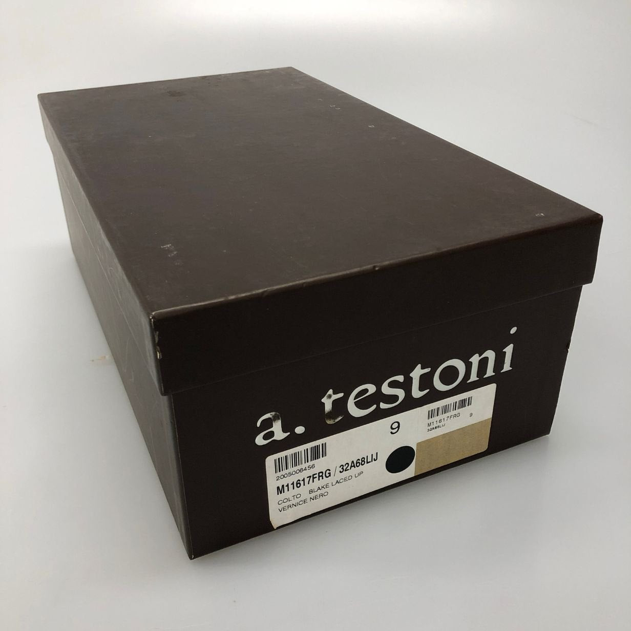 ア テストーニ スリッポン サイドゴア クロコ 11541 メンズ ブラウン サイズ9.5 a.teston 約27.5cm【AFD9】