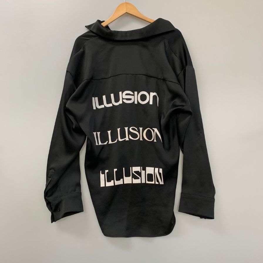 美品◆エムエスジーエム シャツ バックデザイン ジャージー サイズ36 レディース ブラック MSGM 【AFB35】