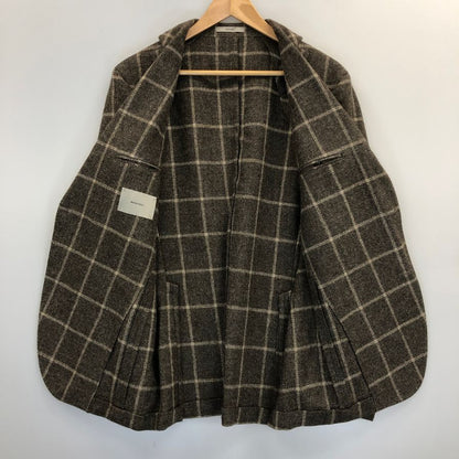 ボリオリ テーラードジャケット ドーバー チェック柄 ウール ブラウン系 メンズ サイズ48 BOGLIOLI【LA】