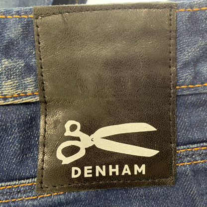 美品◆デンハム デニムパンツ ジーンズ ボタンフライ  メンズ ブルー系 コットン W31 DENHAM【AFB5】