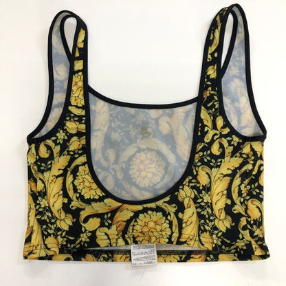 美品◆ヴェルサーチ タンクトップ 総柄 イエロー系 レディース サイズ3 VERSACE 【AFB5】